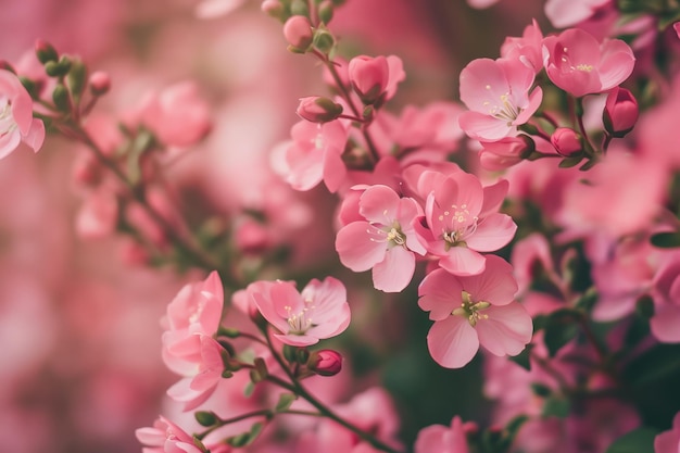 Ethereal Pink Flowers Against Soft Gradient Background