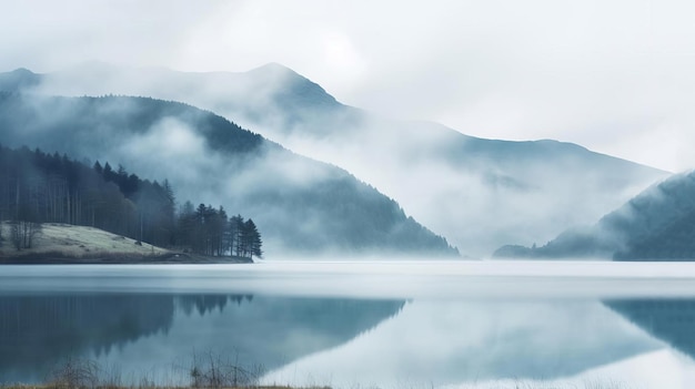 Ethereal Scottish Landscape With Mountains And Lake In 8k