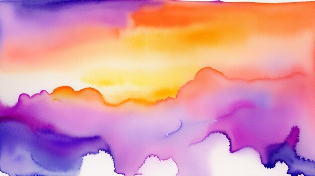 Ethereal Sunset Abstract Watercolor Sky