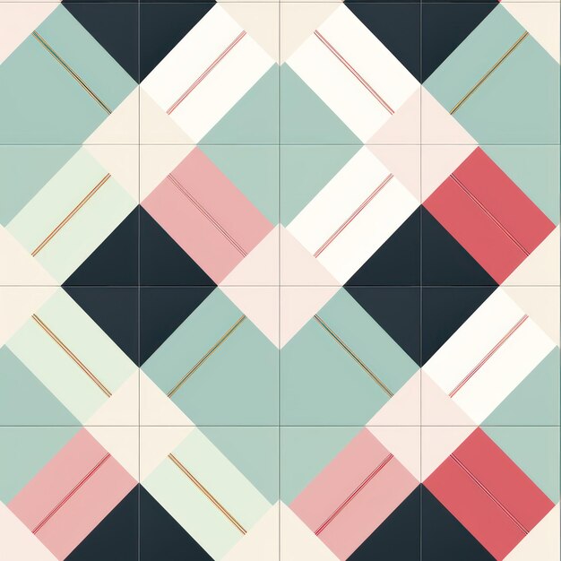 Photo ethereal tiles geometric pastel pattern in tile design