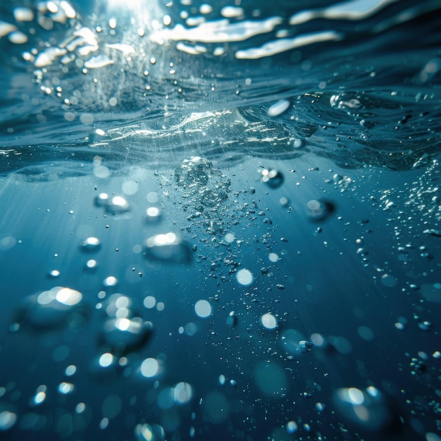 Photo ethereal underwater bubble sphere