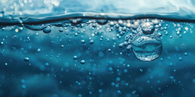 Photo ethereal underwater bubble sphere