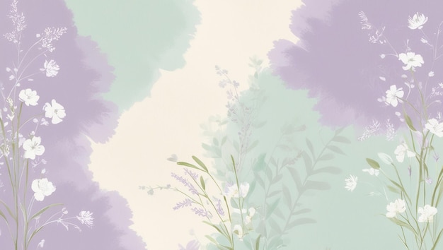 Photo ethereal watercolor splash in pastel purple and mint