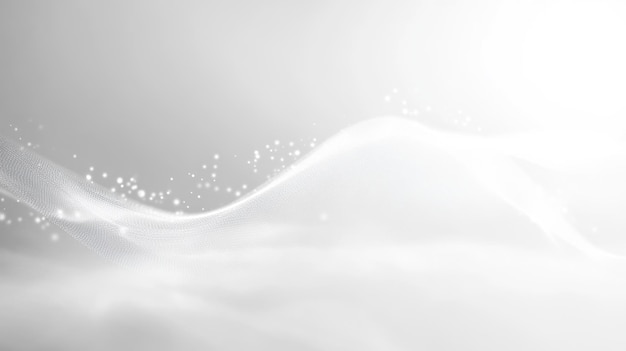 Photo ethereal white abstract background with sparkling waves