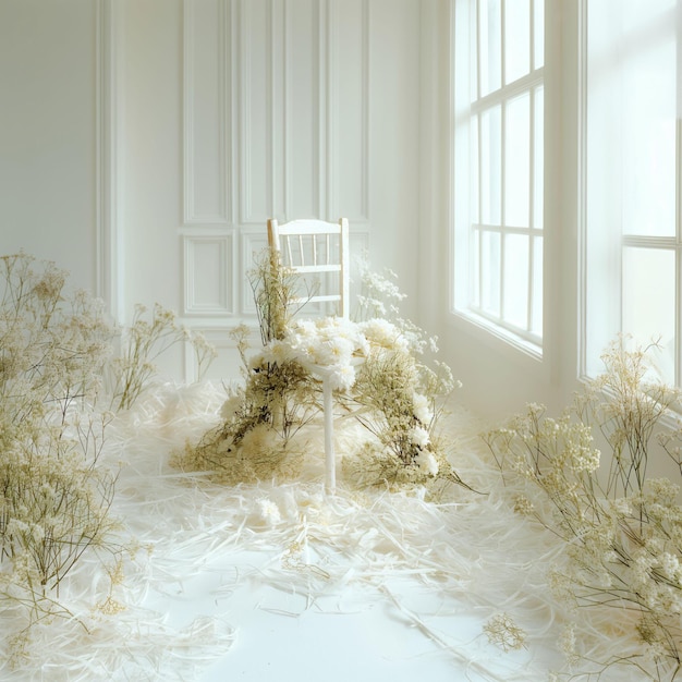 Ethereal White Floral Room