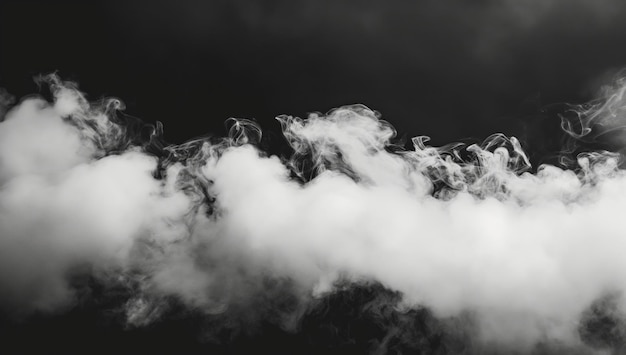 Ethereal White Smoke Against Dark Background Textural Element for Design and Visual Impact