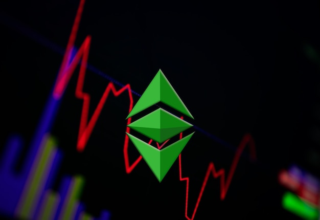 Ethereum Classic ETC Cryptocurrency coin growth chart on the exchange chart