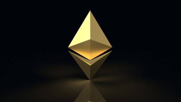 Ethereum  coin  symbol  cryptocurrency 3d rendering