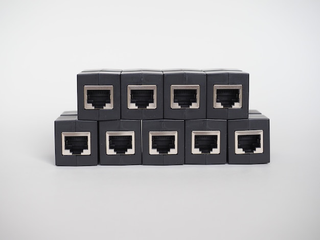 Photo ethernet rj45 lan sockets