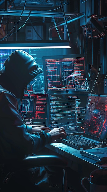 Photo ethical hacker performing penetration testing