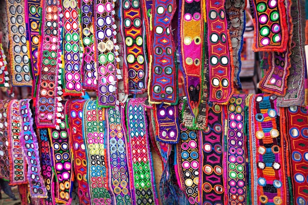 Ethnic belts with mirrors