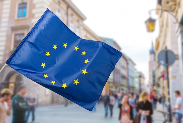 Eu flag euro flag flag of european union waving