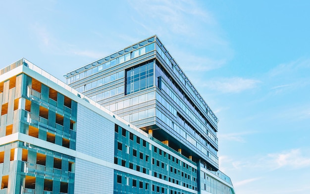 EU Modern bank building with separate car parking in new business quarter in Baltupiai district, Vilnius, Lithuania