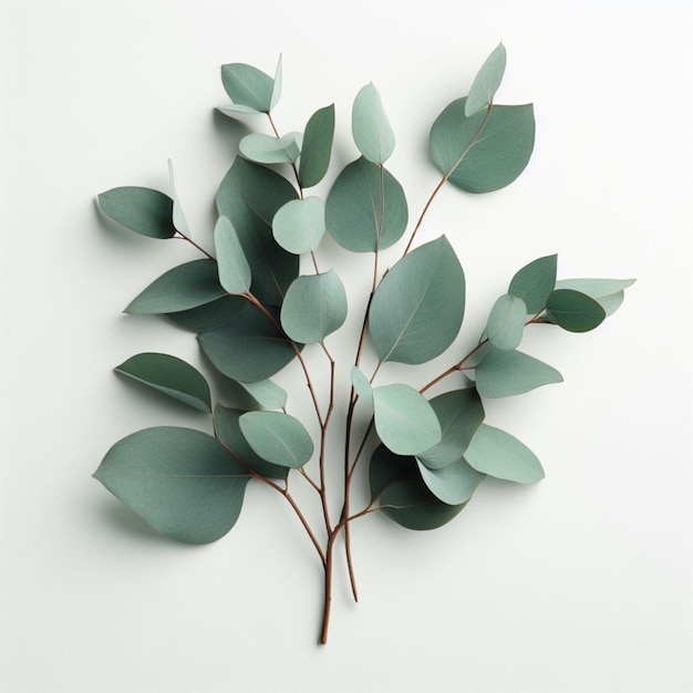 Eucalyptus Bliss Botanical Elegance in Minimalistic Floral Card and Poster Design ai image