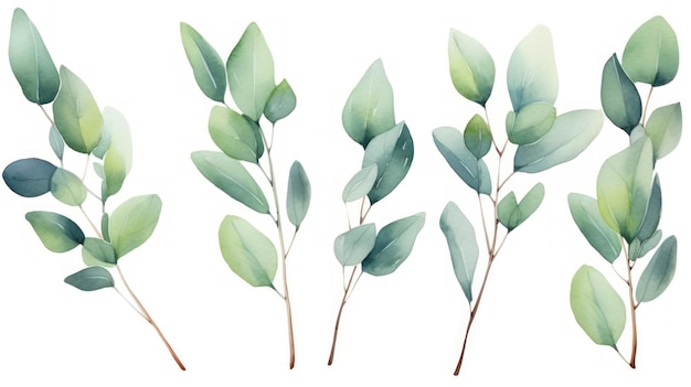 Eucalyptus Branches Collection for Aesthetic Greeting Cards and More AI Generated