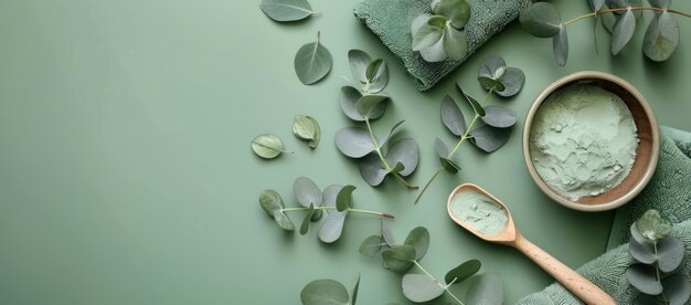 Eucalyptus Facial Mask with Green Background