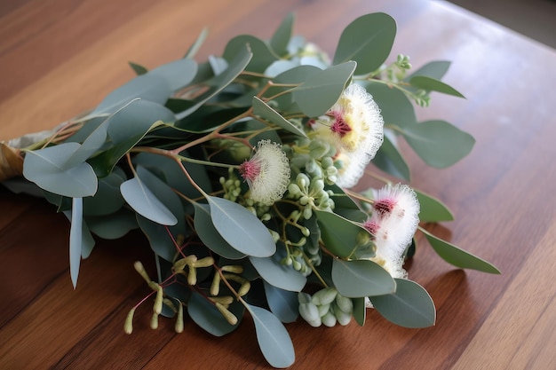 Eucalyptus flower bouquet ready to be gifted or displayed