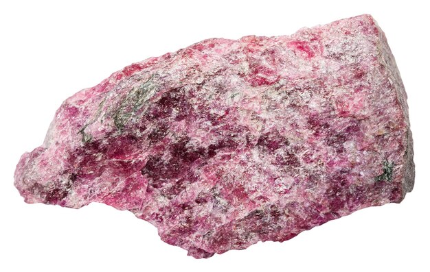 Eudialyte mineral stone isolated on white