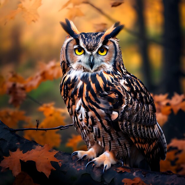 Eurasian Eagle Owl in the Forest