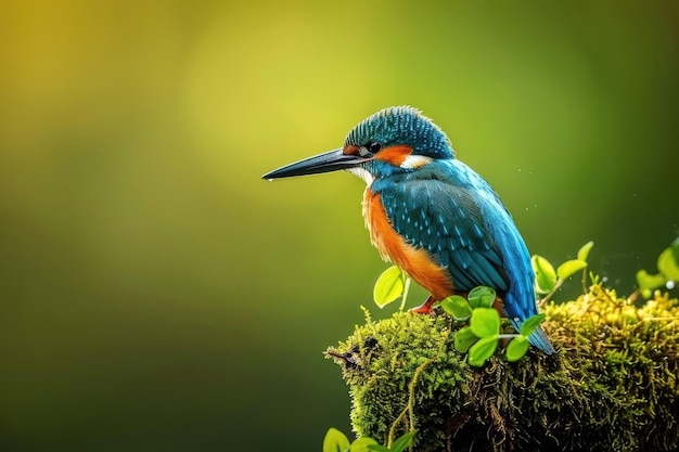 The Eurasian kingfisher in its natural habitat