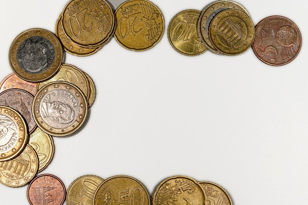 Euro coins background european currency