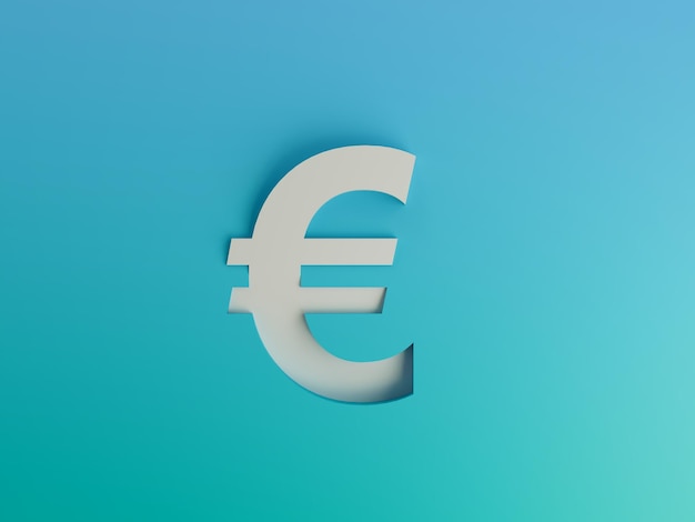 Euro Currency Simple Minimal Modern Corporate Gradient 3D Illustration Background