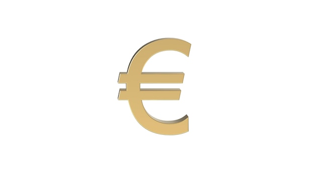 Photo euro currency symbol of the european union in golden 3d