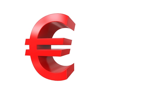 Euro currency symbol of European Union in Red 3d rendering 3d illustration