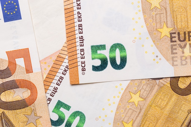 Euro money closeup isolated background.