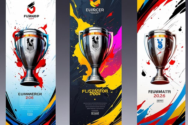 Photo euro soccer cup germany 2026 banners with splashes