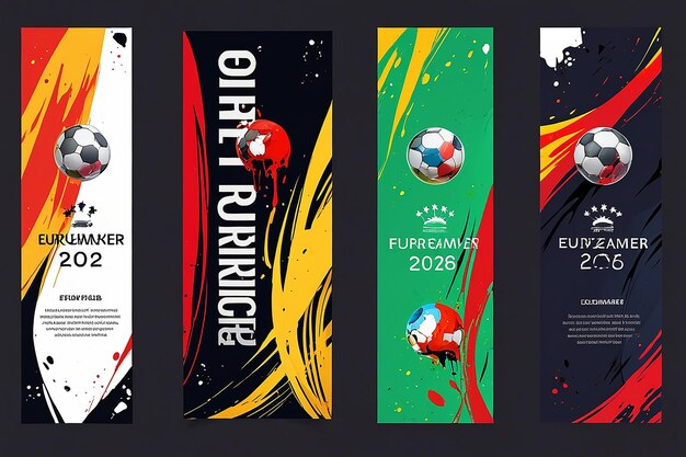 Photo euro soccer cup germany 2026 banners with splashes