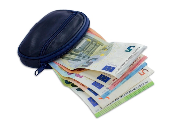 Photo euro in the wallet isolated on white