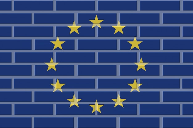 Europe EU brick flag illustration