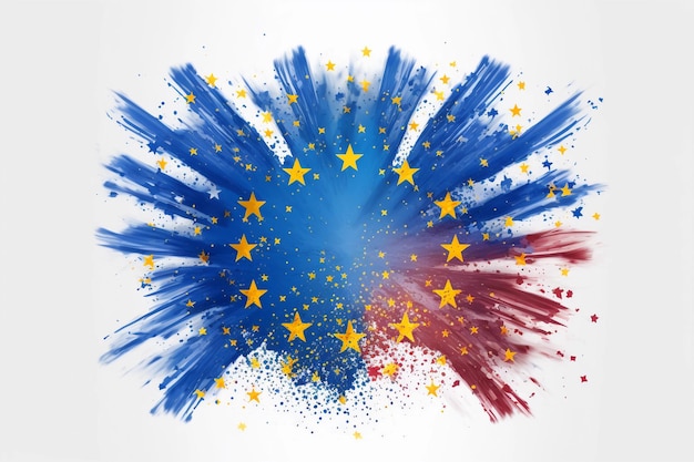 Europe flag symbol europe star on white background