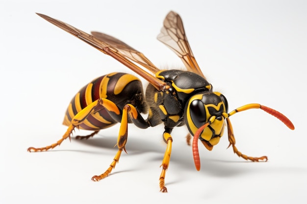 European common wasp vespula vulgaris isolated on white background in top view