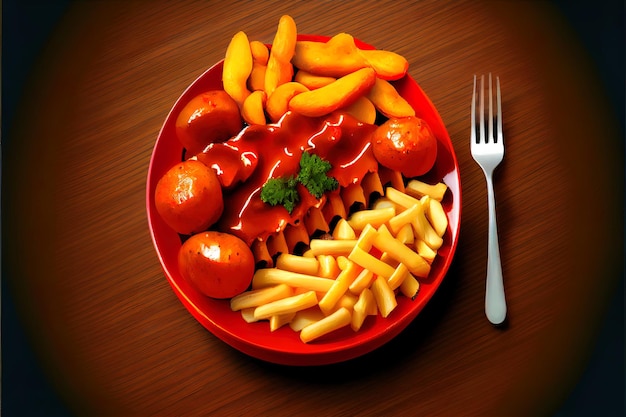 European Cuisine Currywurst food