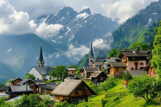 European mountain village scenery