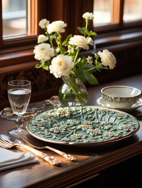 Photo european royal classical and exquisite tableware