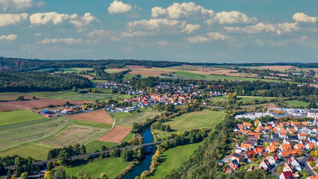 Photo european rural landscape from a bird's eye view