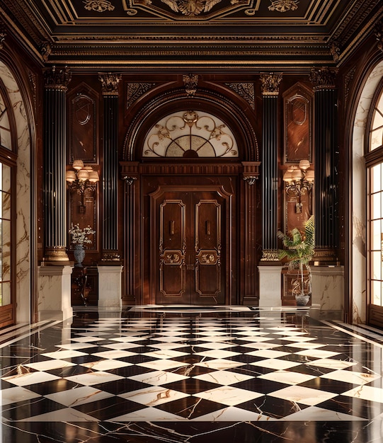 Photo european style luxury entrance and lobby