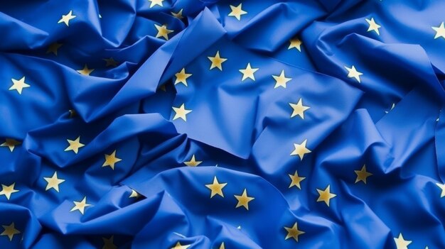 Photo european union flag colors and stars concept background for unity and diversity representation