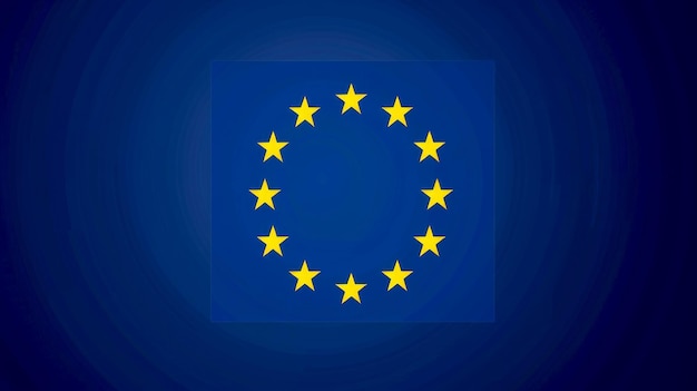 Photo the european union flag is a symbol of unity and cooperation among member countries it features a circle of gold stars on a blue background representing harmony ai