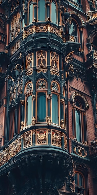 Europeanstyle historical building with ornate architectural details