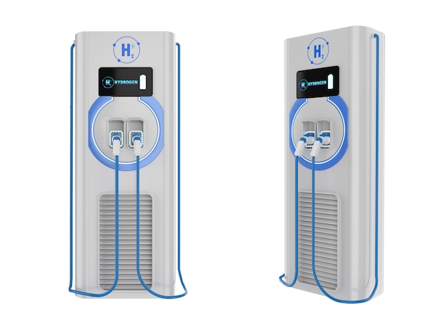 EV hydrogen charging station or electric vehicle recharging station for green energy