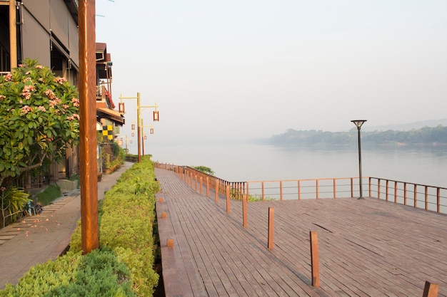 Evening landscape of the Mekong River in Chiang Khan District