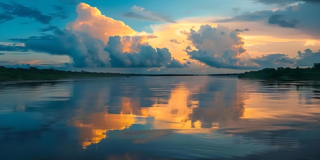 Evening light reflecting on clouds in a river delta near Barranquilla Colombia Concept Landscape Photography Evening Light Reflections River Delta Barranquilla Colombia