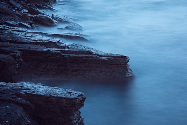 Evening sea long time exposure