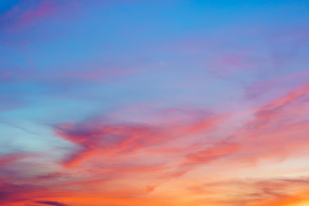 evening sky with colorful clouds in the sunset