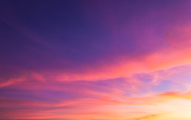 Evening sky with colorful orange sunlight cloudDusk sky background