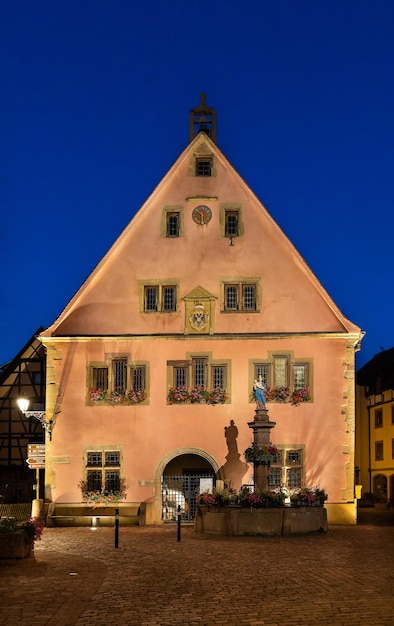 Evening street Turckheim in France